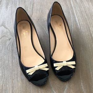 Kate Spade Tracey Peep Toe Bow Patent Leather Shoe